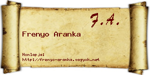 Frenyo Aranka névjegykártya